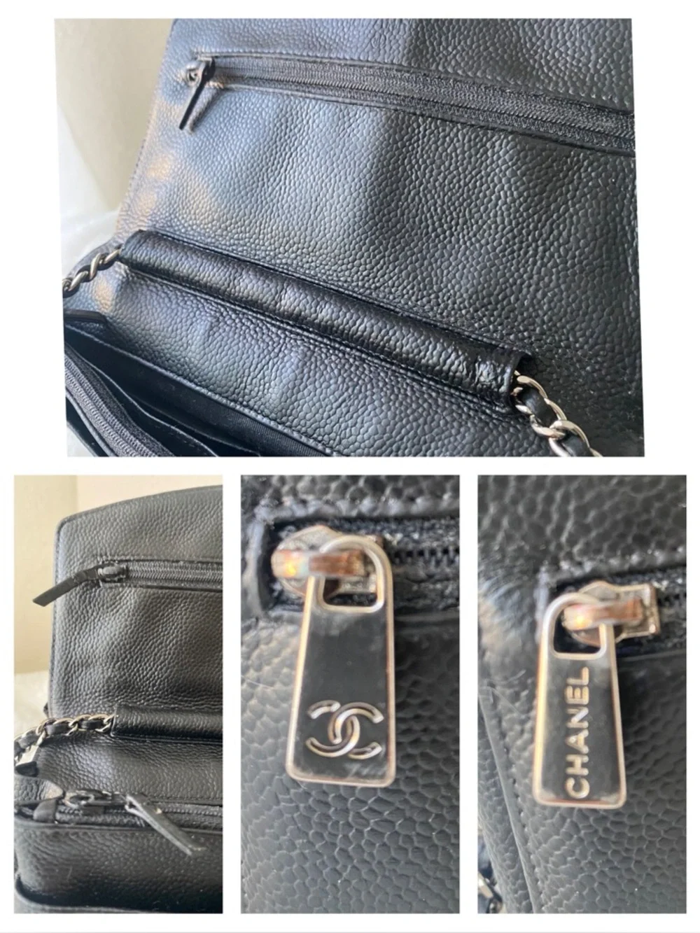 ❤️ CHANEL Caviar Timeless CC Wallet on a Chain